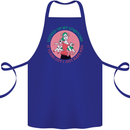 Overwhelmed Mum Kids Funny Mother's Day Cotton Apron 100% Organic Royal Blue