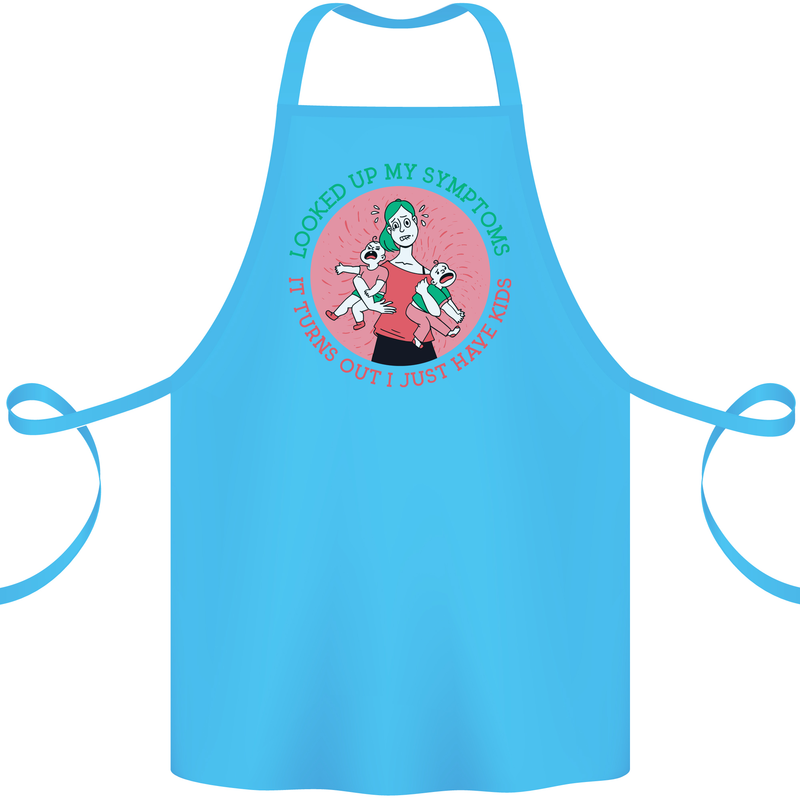 Overwhelmed Mum Kids Funny Mother's Day Cotton Apron 100% Organic Turquoise