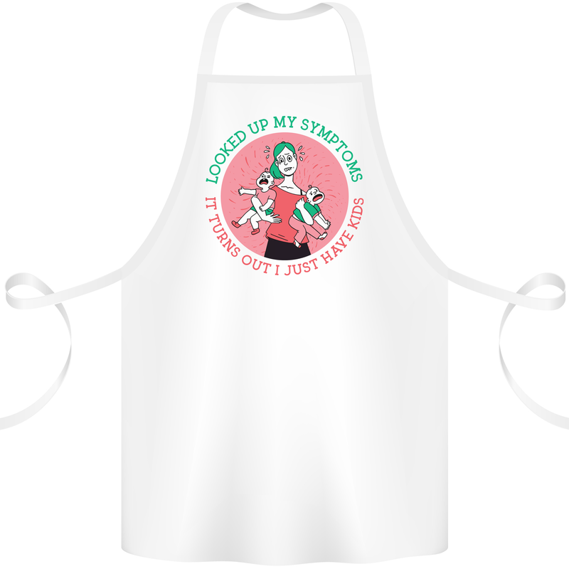 Overwhelmed Mum Kids Funny Mother's Day Cotton Apron 100% Organic White