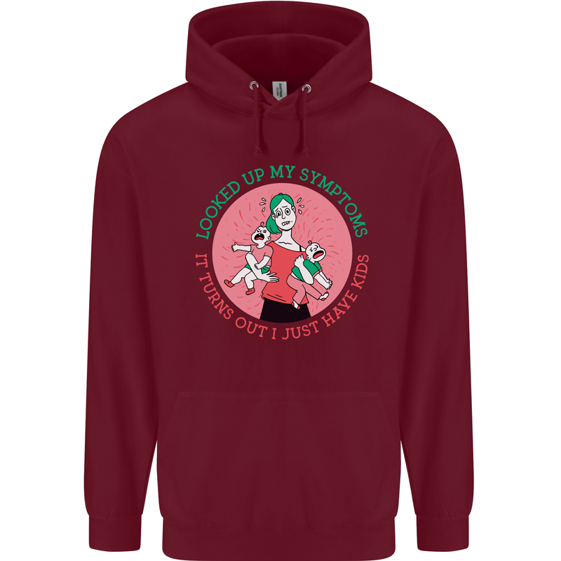 Overwhelmed Mum Kids Funny Mother's Day Mens 80% Cotton Hoodie Maroon