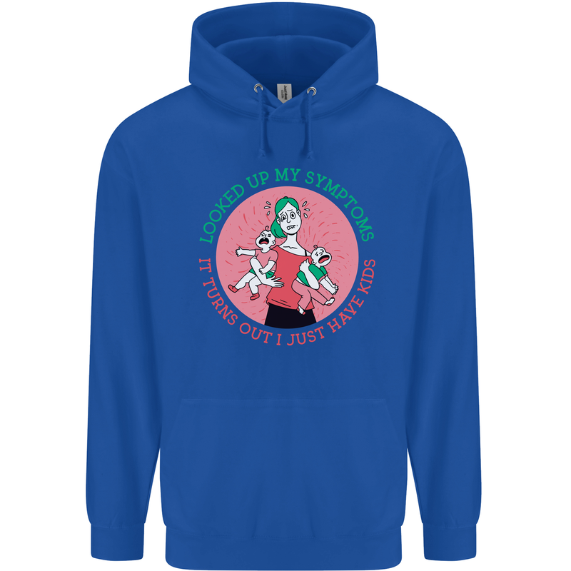 Overwhelmed Mum Kids Funny Mother's Day Mens 80% Cotton Hoodie Royal Blue