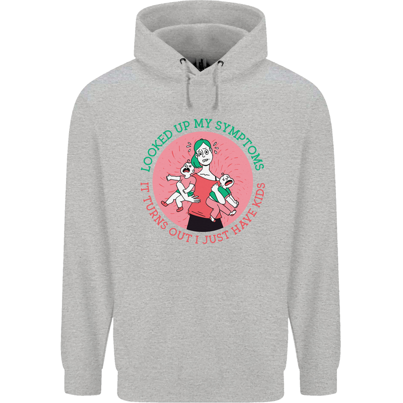 Overwhelmed Mum Kids Funny Mother's Day Mens 80% Cotton Hoodie Sports Grey
