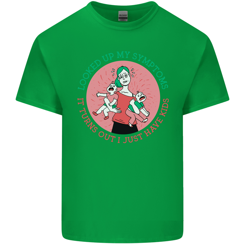 Overwhelmed Mum Kids Funny Mother's Day Mens Cotton T-Shirt Tee Top Irish Green