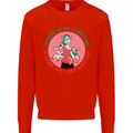 Overwhelmed Mum Kids Funny Mother's Day Mens Sweatshirt Jumper Bright Red
