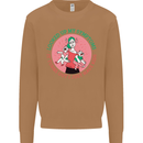 Overwhelmed Mum Kids Funny Mother's Day Mens Sweatshirt Jumper Caramel Latte