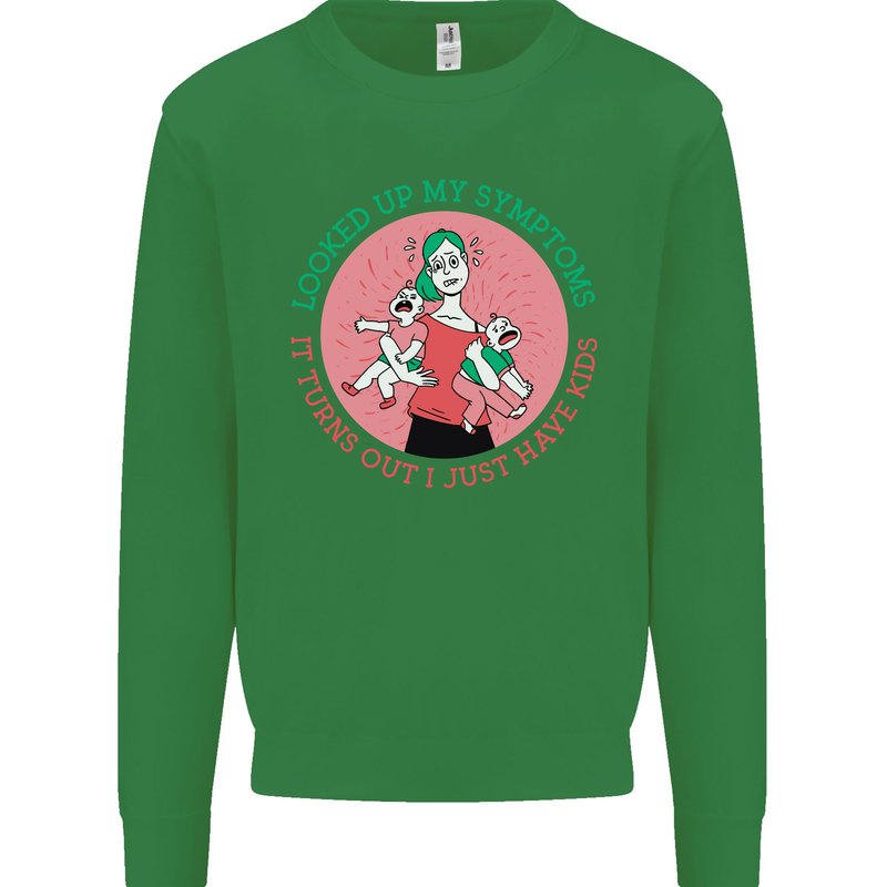 Overwhelmed Mum Kids Funny Mother's Day Mens Sweatshirt Jumper Irish Green