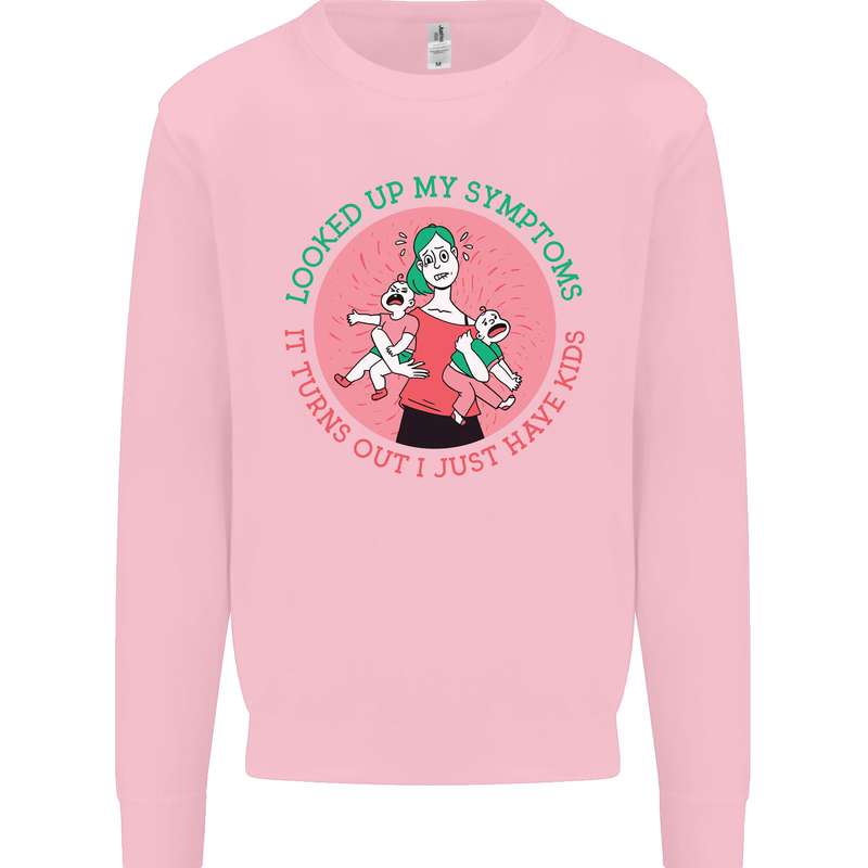 Overwhelmed Mum Kids Funny Mother's Day Mens Sweatshirt Jumper Light Pink