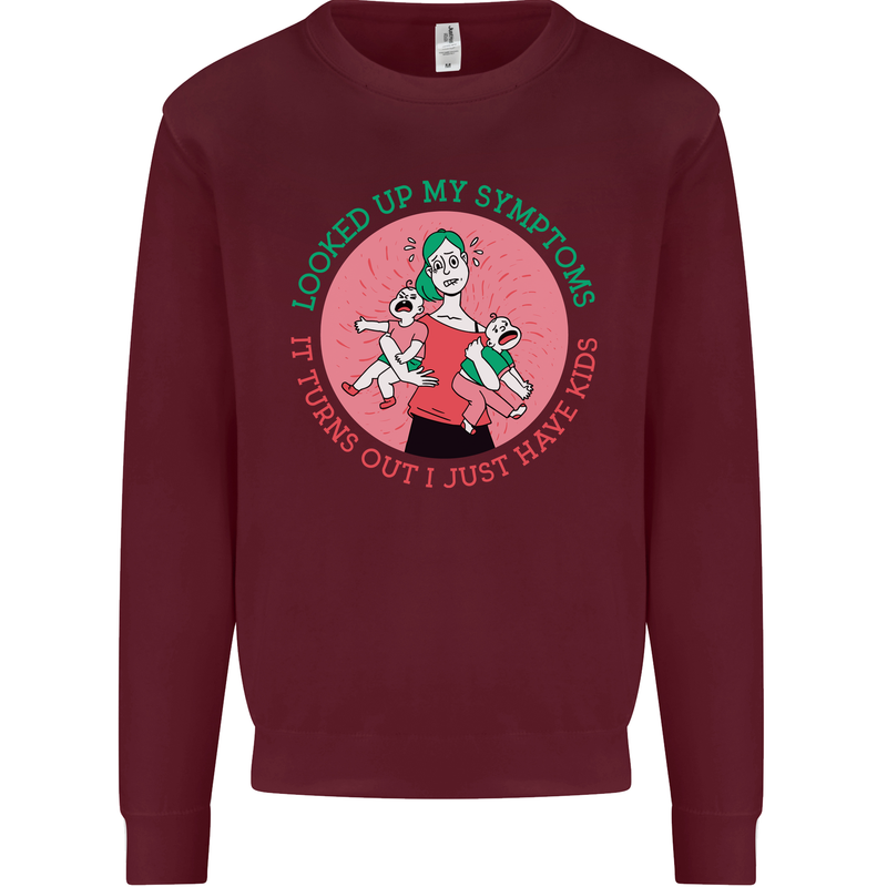 Overwhelmed Mum Kids Funny Mother's Day Mens Sweatshirt Jumper Maroon