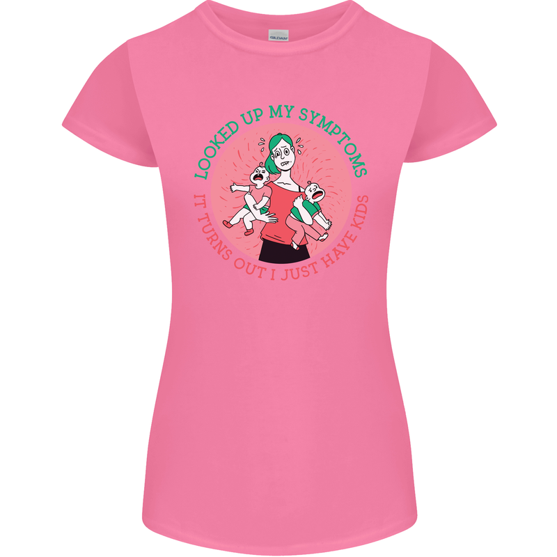 Overwhelmed Mum Kids Funny Mother's Day Womens Petite Cut T-Shirt Azalea