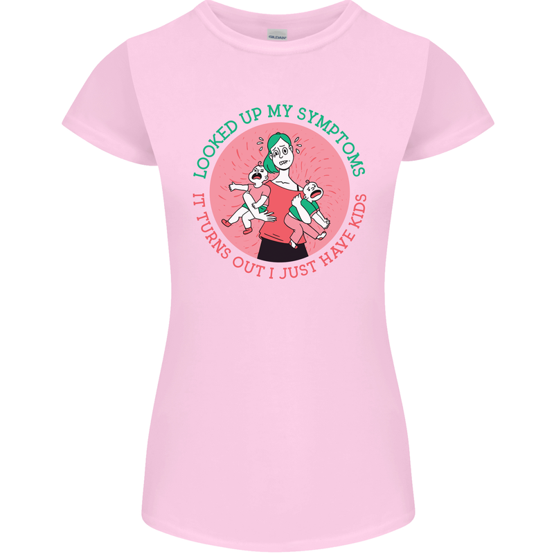 Overwhelmed Mum Kids Funny Mother's Day Womens Petite Cut T-Shirt Light Pink