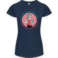 Overwhelmed Mum Kids Funny Mother's Day Womens Petite Cut T-Shirt Navy Blue