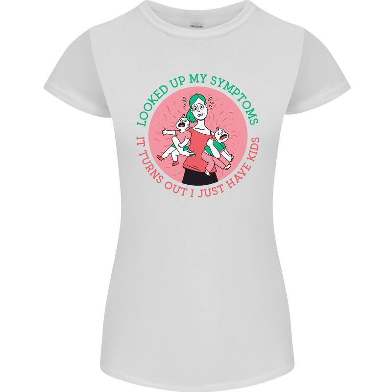 Overwhelmed Mum Kids Funny Mother's Day Womens Petite Cut T-Shirt White