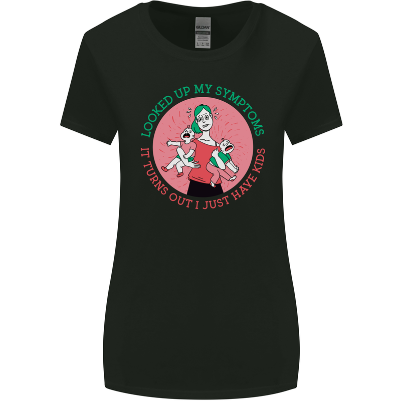 Overwhelmed Mum Kids Funny Mother's Day Womens Wider Cut T-Shirt Black