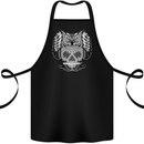 Owl Skull Ornathology Cotton Apron 100% Organic Black