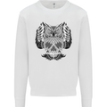 Owl Skull Ornathology Kids Sweatshirt Jumper White