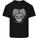 Owl Skull Ornathology Kids T-Shirt Childrens Black