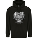 Owl Skull Ornathology Mens 80% Cotton Hoodie Black
