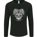 Owl Skull Ornathology Mens Long Sleeve T-Shirt Black