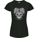 Owl Skull Ornathology Womens Petite Cut T-Shirt Black