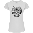 Owl Skull Ornathology Womens Petite Cut T-Shirt White
