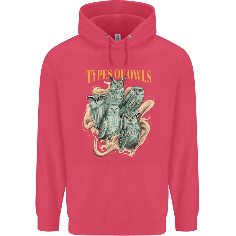Owls Species Childrens Kids Hoodie Heliconia