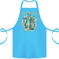 Owls Species Cotton Apron 100% Organic Turquoise
