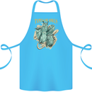 Owls Species Cotton Apron 100% Organic Turquoise