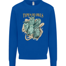 Owls Species Kids Sweatshirt Jumper Royal Blue