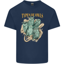 Owls Species Kids T-Shirt Childrens Navy Blue