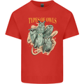 Owls Species Kids T-Shirt Childrens Red