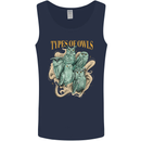 Owls Species Mens Vest Tank Top Navy Blue