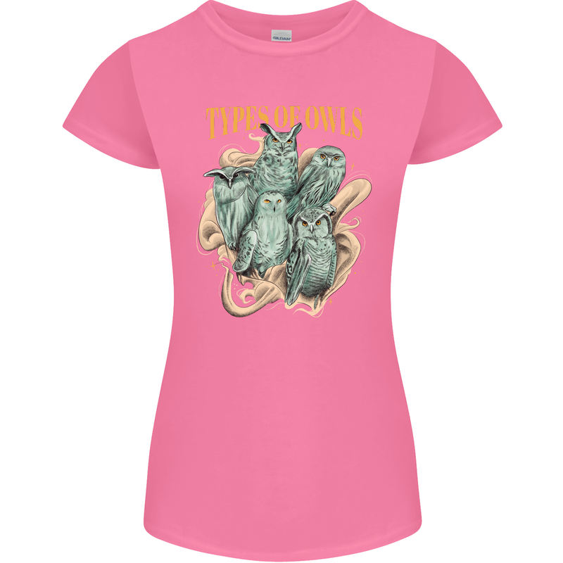 Owls Species Womens Petite Cut T-Shirt Azalea