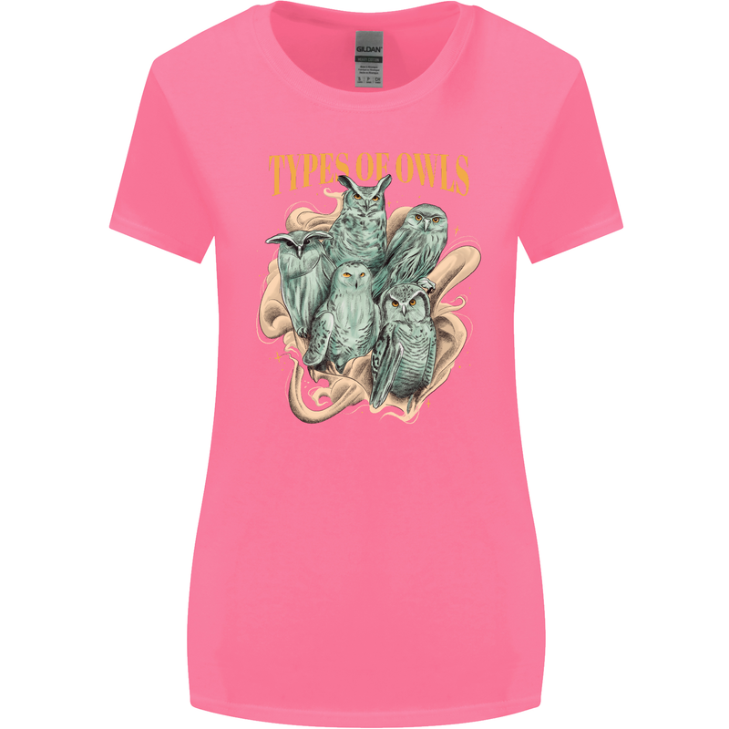 Owls Species Womens Wider Cut T-Shirt Azalea