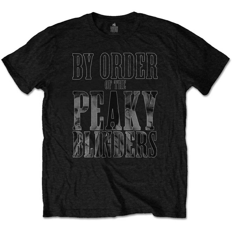 In order of the peaky blinders mens black tv series t-shirt tommy shelby gang programme tee