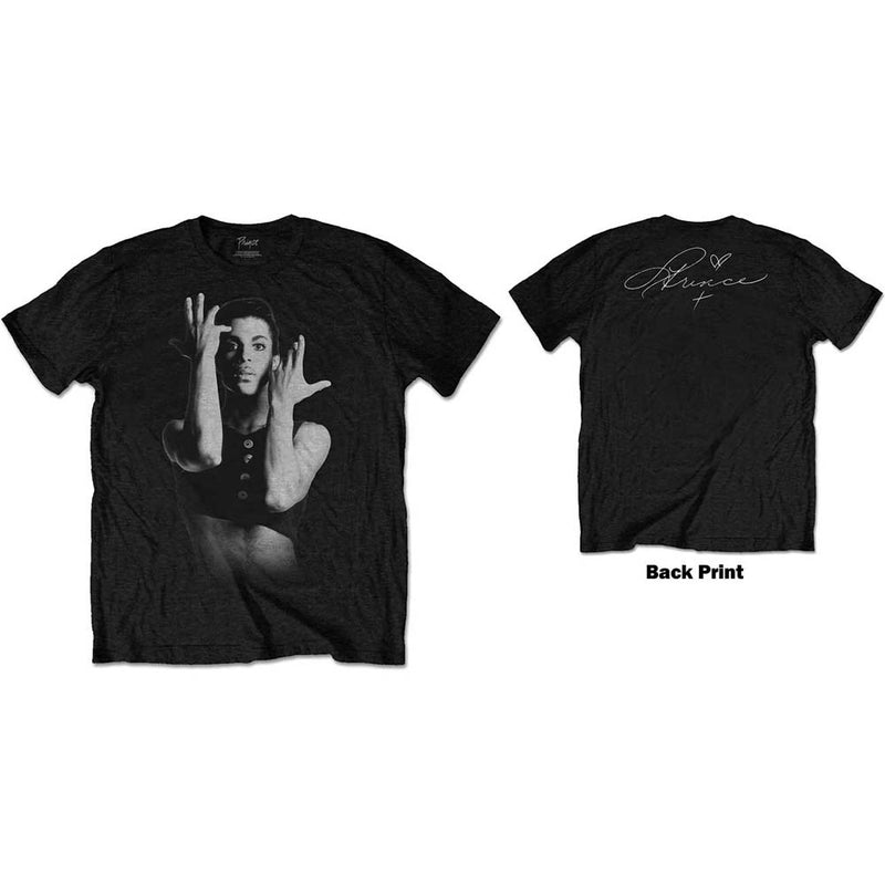 Prince parade signature mens black music icon t-shirt tee front and back print