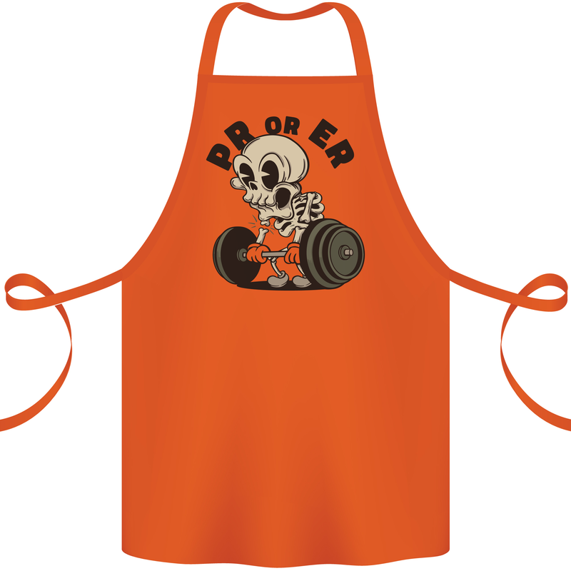 PR or ER Gym Bodybuilding Training Cotton Apron 100% Organic Orange