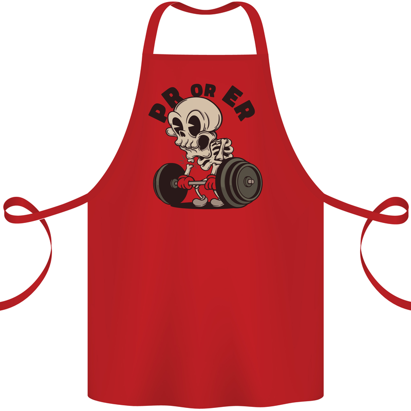 PR or ER Gym Bodybuilding Training Cotton Apron 100% Organic Red