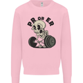 PR or ER Gym Bodybuilding Training Kids Sweatshirt Jumper Light Pink