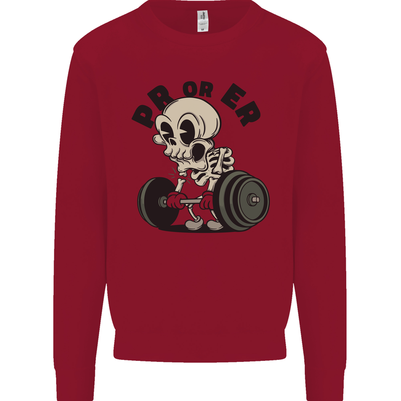 PR or ER Gym Bodybuilding Training Kids Sweatshirt Jumper Red