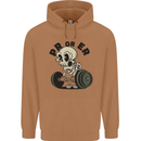 PR or ER Gym Bodybuilding Training Mens 80% Cotton Hoodie Caramel Latte
