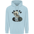 PR or ER Gym Bodybuilding Training Mens 80% Cotton Hoodie Light Blue