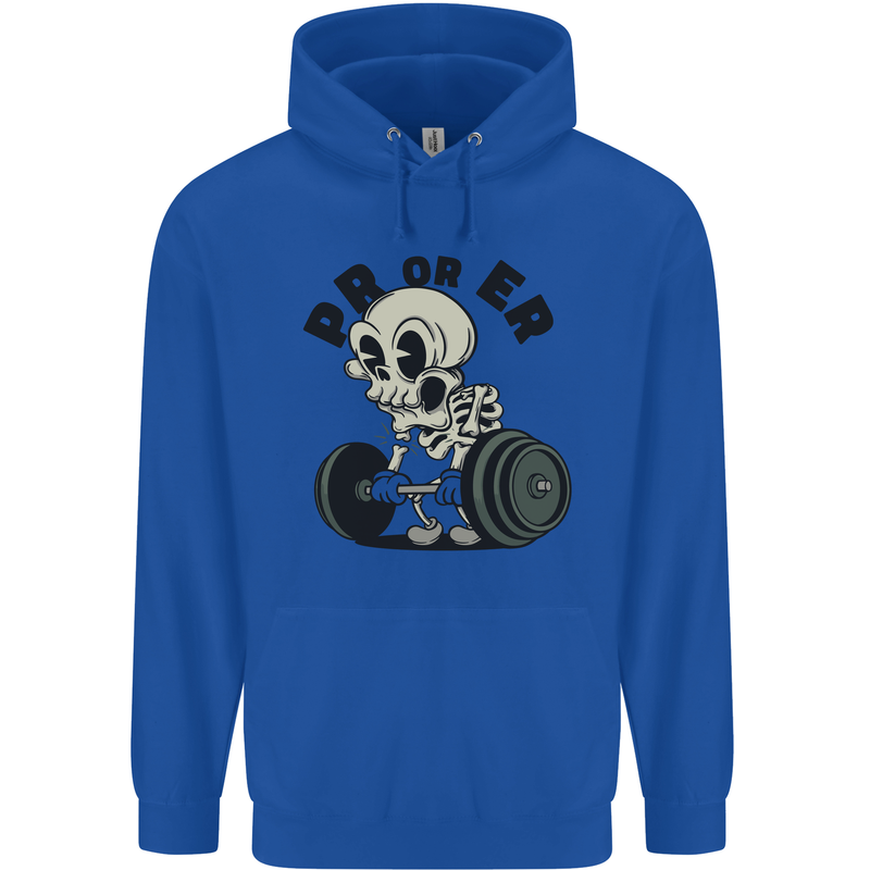 PR or ER Gym Bodybuilding Training Mens 80% Cotton Hoodie Royal Blue