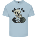 PR or ER Gym Bodybuilding Training Mens Cotton T-Shirt Tee Top Light Blue