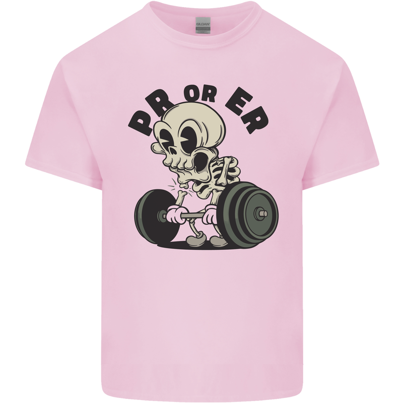 PR or ER Gym Bodybuilding Training Mens Cotton T-Shirt Tee Top Light Pink