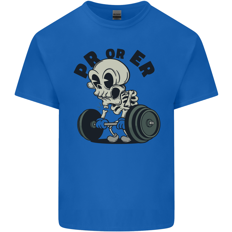 PR or ER Gym Bodybuilding Training Mens Cotton T-Shirt Tee Top Royal Blue