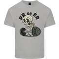 PR or ER Gym Bodybuilding Training Mens Cotton T-Shirt Tee Top Sports Grey