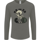 PR or ER Gym Bodybuilding Training Mens Long Sleeve T-Shirt Charcoal