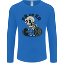 PR or ER Gym Bodybuilding Training Mens Long Sleeve T-Shirt Royal Blue