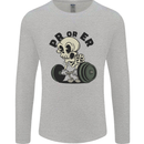 PR or ER Gym Bodybuilding Training Mens Long Sleeve T-Shirt Sports Grey