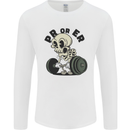 PR or ER Gym Bodybuilding Training Mens Long Sleeve T-Shirt White